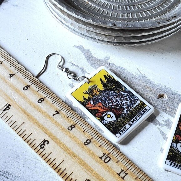 Tarot Card Design Earrings The Empress Oracle Archetype Conversation Starter - Picture 6 of 6